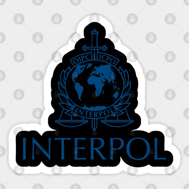 INTERPOL International Criminal Police Organization Sticker by EphemeraKiosk